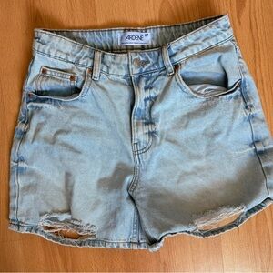 Ardene Distressed Light Blue Jean Shorts